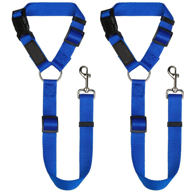 Adjustable Dog Car Seat Belt Restraint – 2 Pack Headrest Safety Leash for Pets