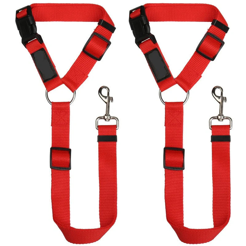 Adjustable Dog Car Seat Belt Restraint – 2 Pack Headrest Safety Leash for Pets