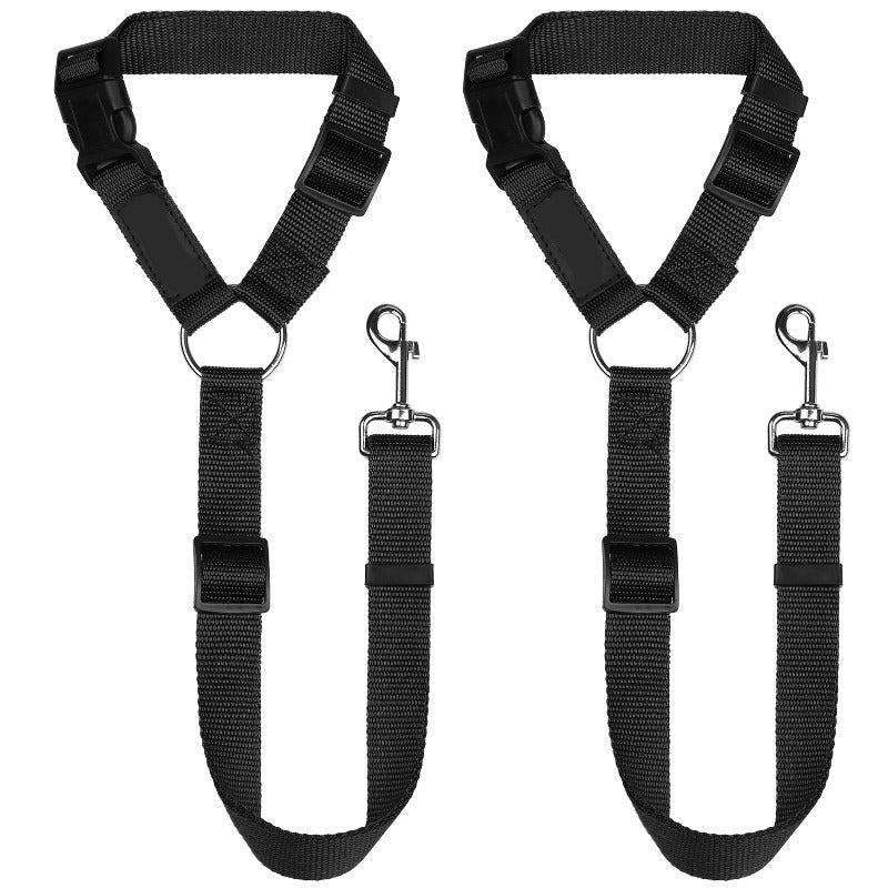 Adjustable Dog Car Seat Belt Restraint – 2 Pack Headrest Safety Leash for Pets